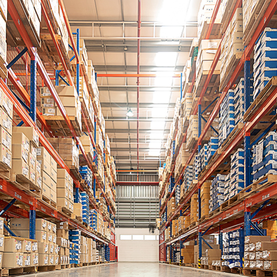 Warehouse shelves